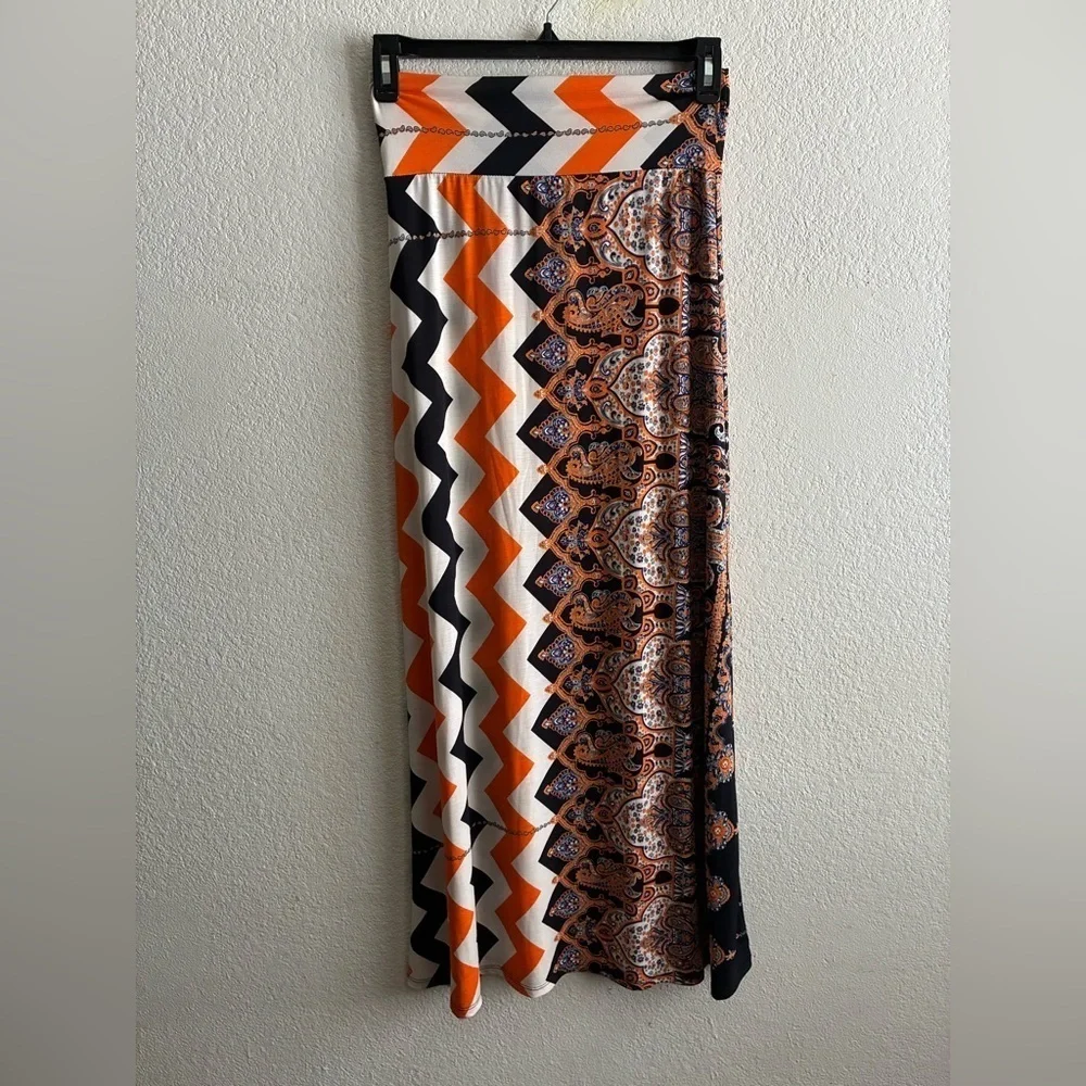 Bohemian High Waist Long Pencil Skirt Multi-print Pattern M - Picture 4 of 10